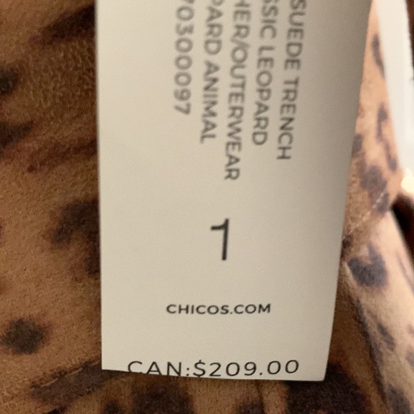 Chico’s Leopard faux suede light weight coat - Picture 11 of 13